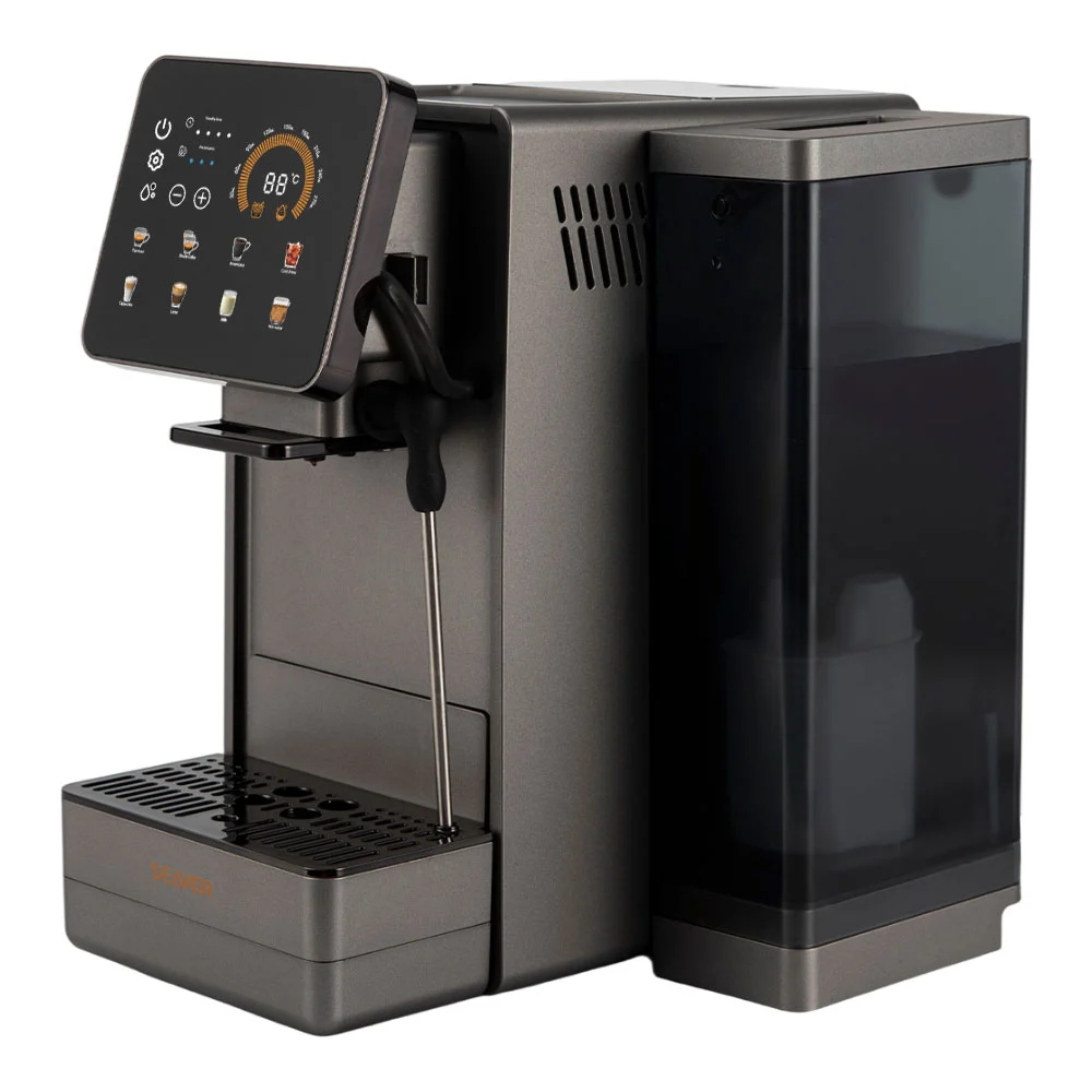 Màquina de cafè comercial amb pantalla tàctil